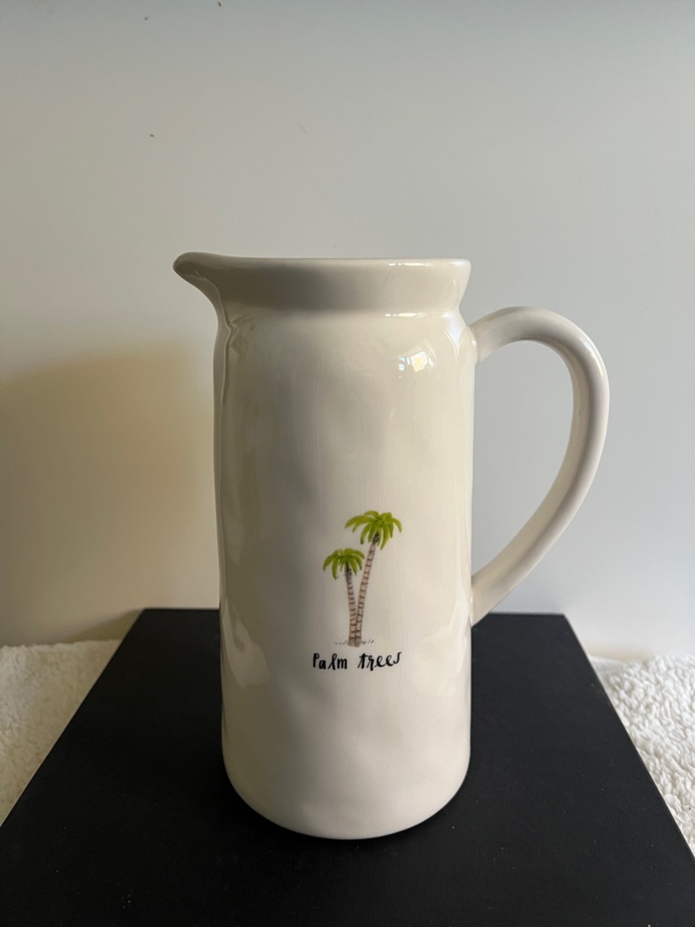 Rae Dunn White Ceramic Vase with Stamped Logo